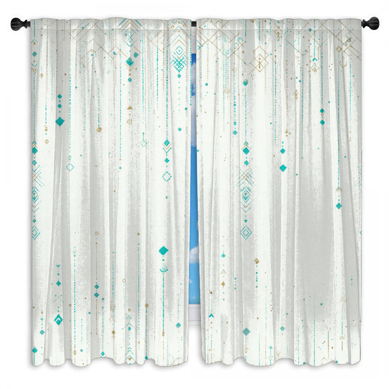 Motif de rideaux de fenêtre géométriques transparents et obscurcissants - 2 panneaux, 40 po x 50 po - 2 panneaux