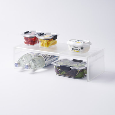 Yamazaki Home Expandable Refrigerator Riser Shelf, Plastic, Expandable