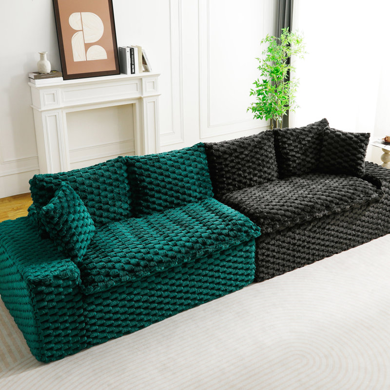 Velours de luxe luxueux en velours multifonctionnel pour une décoration intérieure douillette, face à face, éponge, bloc de couleur élégant en 4 sièges en velours, petits espaces convenables, différentes façons disposables, confortable