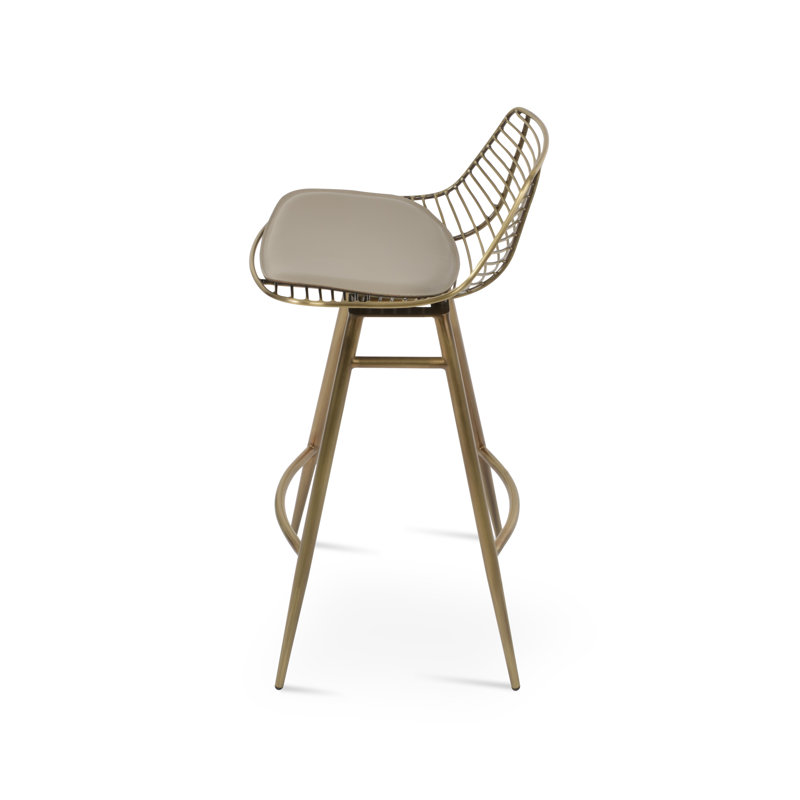 Mini tabourets Tiger Galata, Tabouret de comptoir (siège d'une hauteur de 25,5, Os, Laiton