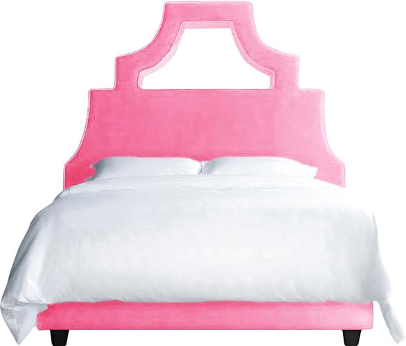 Lit plateforme tapissier Natalie, Double, Œillets