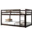Lit simple au-dessus d'un lit mezzanine, construit en bois d'hévéa massif pour une chambre à coucher confortable