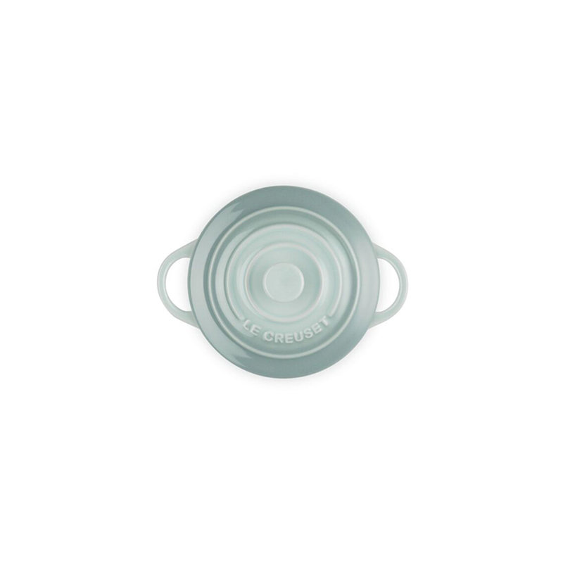 Le Creuset Stoneware Mini Round Cocotte, 24 Ounce, White, Green