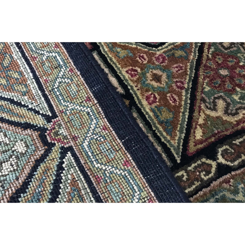 Hand-Knotted High-Quality Black Area Rug
