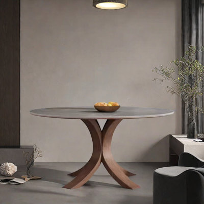 Tak Round Solid Wood Base Dining Table
