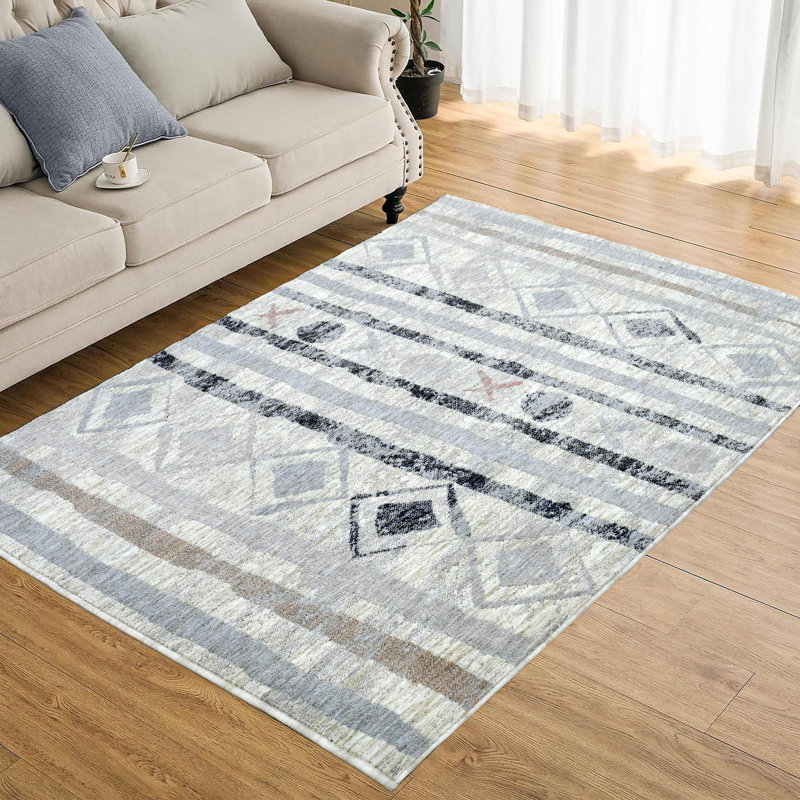 Tapis rectangulaire à motif antidérapant Josann, Rectangle 5 pi 3 po x 7 pi 3 po