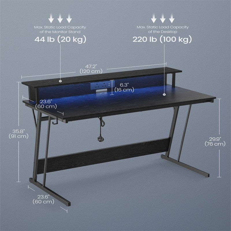 Metal Base Computer Desk