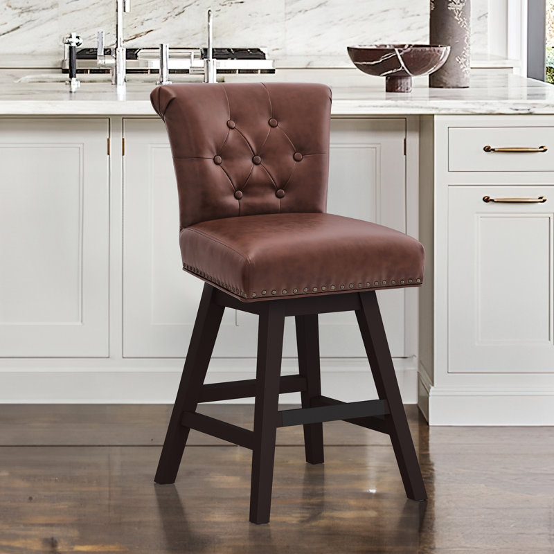 Armella Swivel 26" Counter Stool, Brown