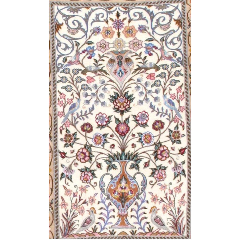 Mcnerlin Cotton Oriental Area Rug in Ivory