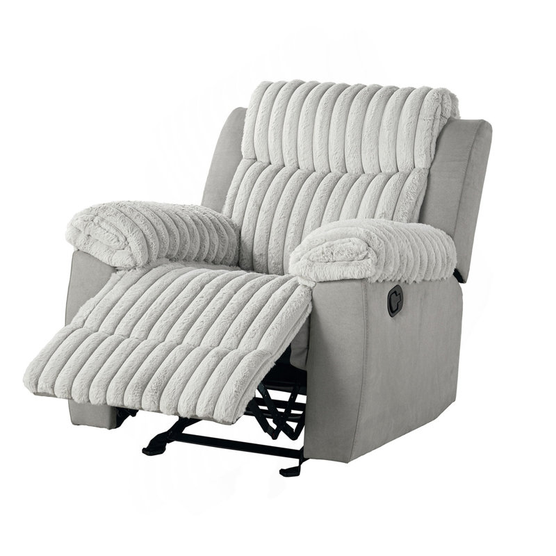 Fauteuil oscillant inclinable manuel transitionnel de style transitionnel gris, Gris