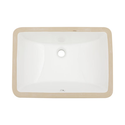 Lavabo de salle de bain rectangulaire encastré en céramique blanc 19,7 "x 14" avec trop-plein
