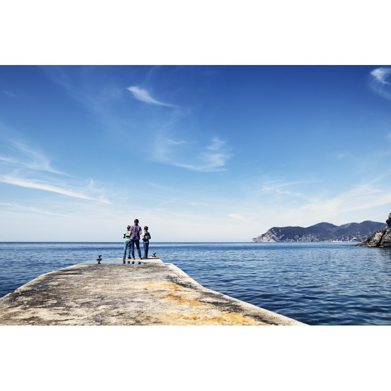 Kids Standing in the Old Harbour 1 Piece Wall Art on Canvas, 81cm H x 122cm W