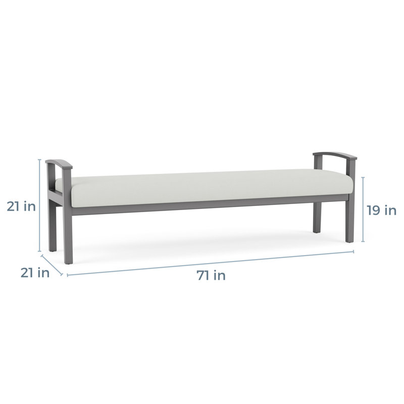 Banc en bois massif Amherst, Étain, Ombre portes ouvertes