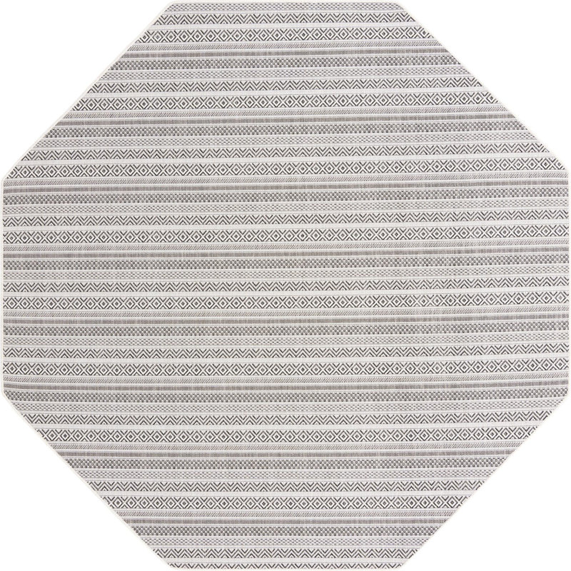 Tapis d'extérieur scintillant de couleur beige, Octogone 7 pi 10 po