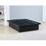 16" Premium Heavy Metal Platform Bed Frame with Metal Supports for Maximum Durability in Black