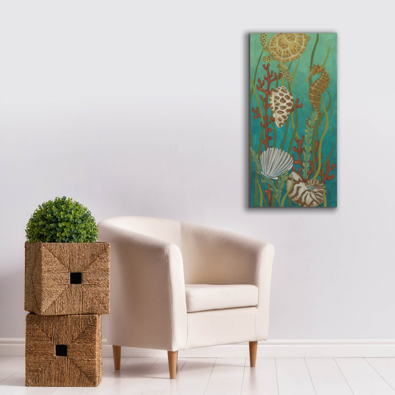  «Aquatic Life 1» par Chariklia Zarris, art mural sur toile, 20 po x 40 po