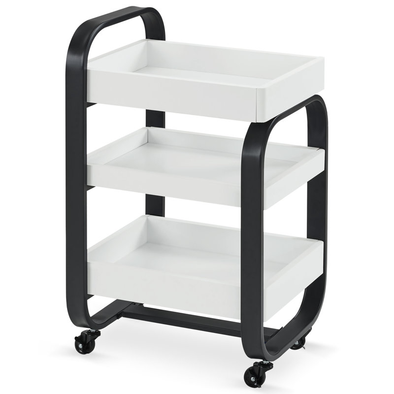 84.6cm H x 50cm W Utility Cart with Wheels, Black