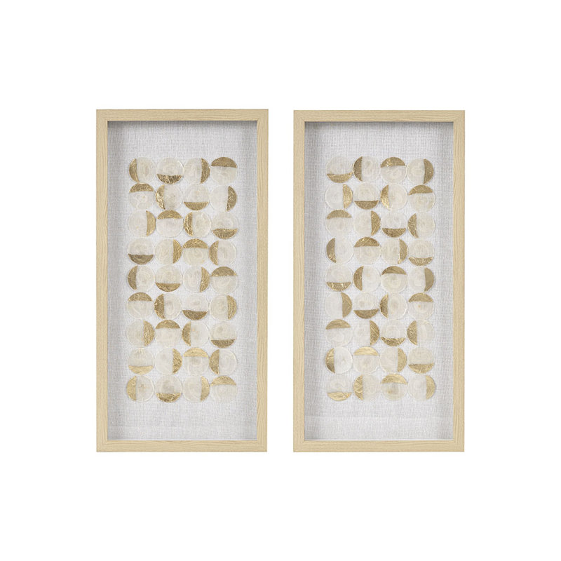 Corrigan Studio Ritter 2-Piece Capiz Shell And Gold Foil Shadowbox Wall Decor