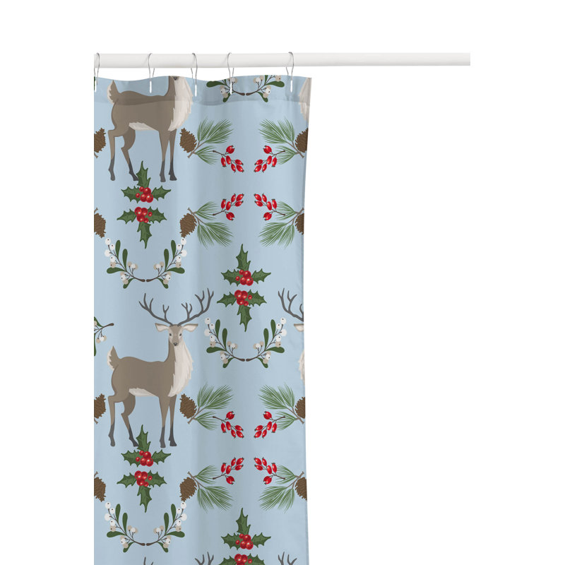 Rideau de douche Botanical Deer, Bleu