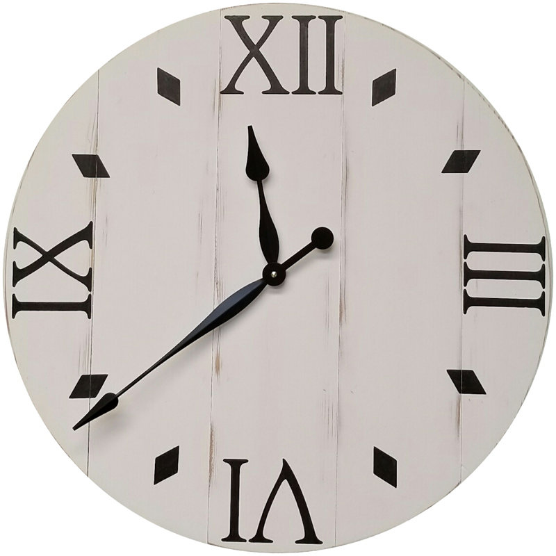 Horloge murale surdimensionnée Vansickle Farmhouse, Petit