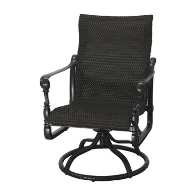 Grand Terrace Woven Standard Back Swivel Rocking Dining Chair