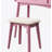 Contemporary Wood Vanity And Stool Set, Pink-80224995