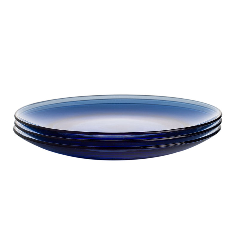 Assiette plate en verre Lakevia 10,63 po, Bleu