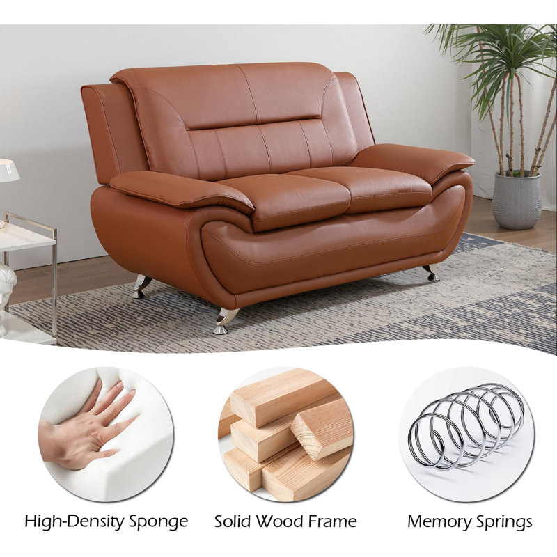 61" Upholstered Loveseat, Bronze