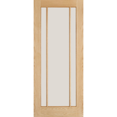 Lincoln Clear Glazed Unfinished Oak Internal Door