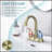 Bathroom Faucet 2-Handle Brushed Gold With 360 Degree Rotating Spout, Crescent Moon Style 4-Inch Centerset Vanity Sink With Pop-Up Drain And Supply Hoses, FR4090-BG-119318084