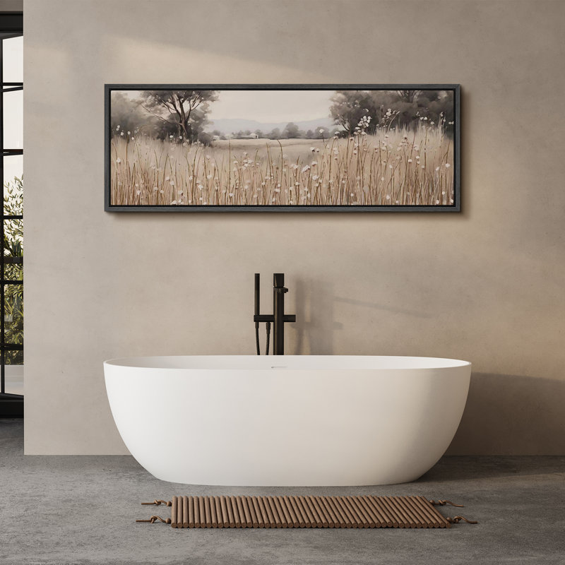Paysage champêtre d'automne, H 20 po x l 60 po, Black