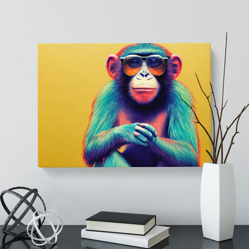 Cool Monkey - Wrapped Canvas, 50cm H x 76cm W x 3cm D