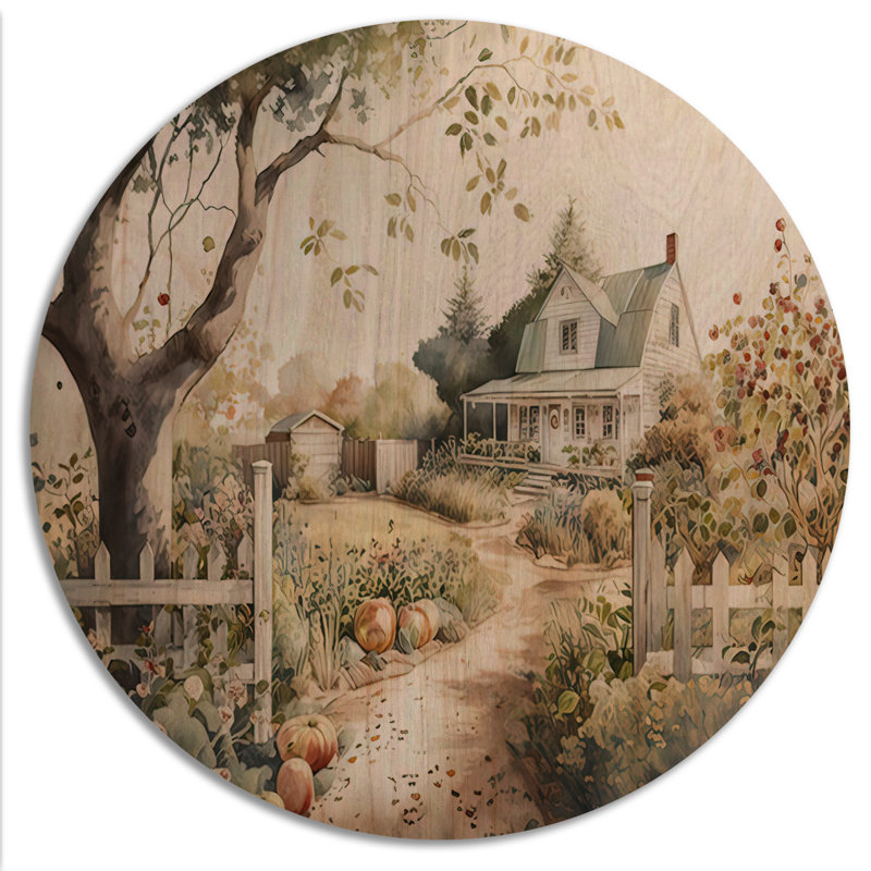 Jardin frais au chalet II - Art mural en bois paysage - Bois de pin naturel, H 36 po x l 36 po x P 1 po