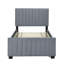 Structure de lit simple tapissier en velours avec lit gigogne simple, gris - Lit gigogne / invité peu encombrant-118761782-118761781