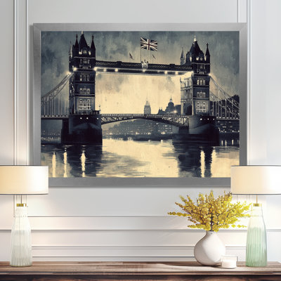 Vintage Tower Bridge Lights In London Uk III - England Wall Art