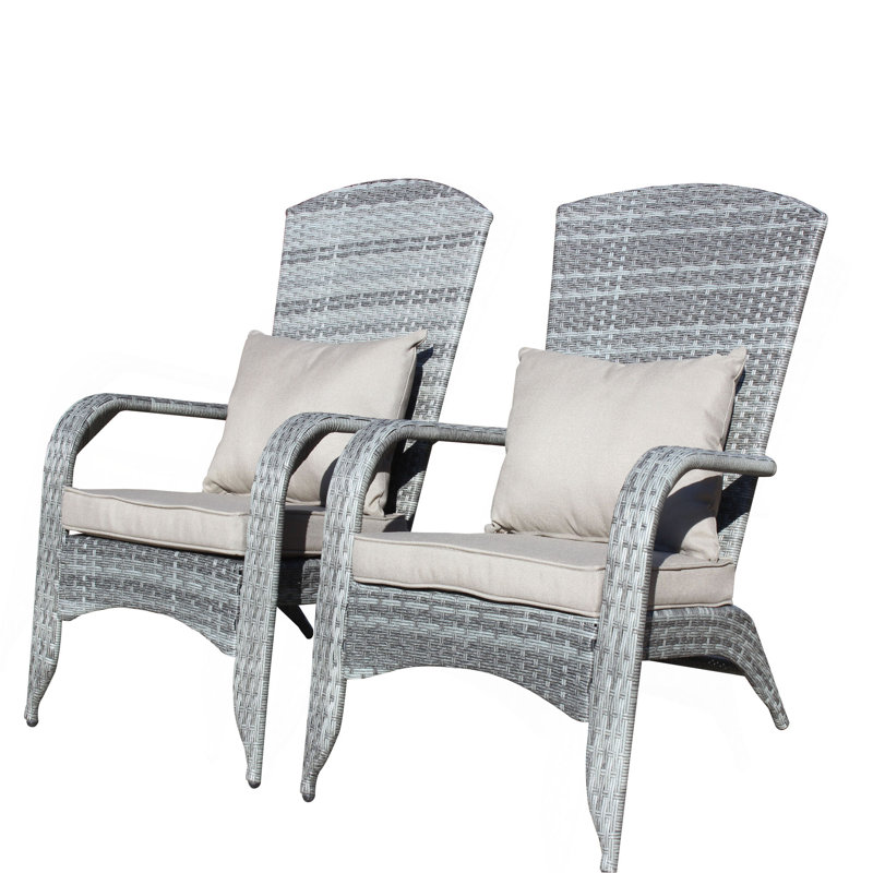 Chaise de patio avec coussins, Gris, Gris