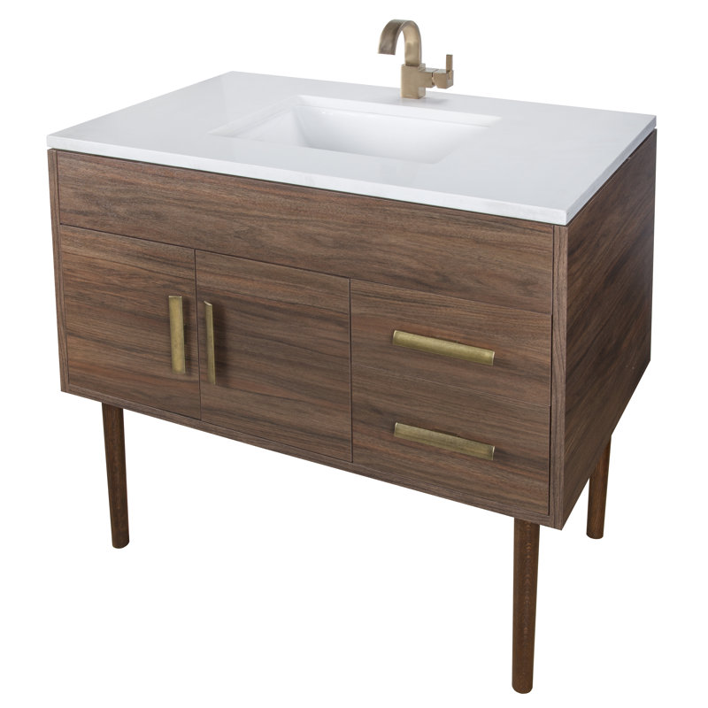 Garland 37'' Single Bathroom Vanity with Quartz Top