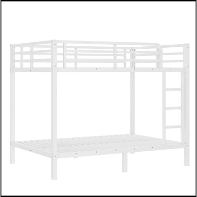 Metal Full Over Full Bunk Bed For Teens And Adults,Space-Saving/Noise Reduced/No Box Spring Needed,White