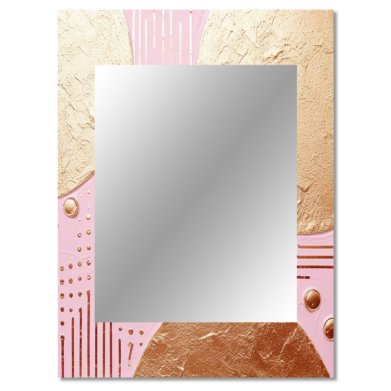 Golden Full Moon Glam Simplicity - miroir mural décoratif géométrique, miroir moderne, impression d'art en métal