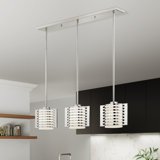 Luminaire suspendu linéaire à 3 lumières pour îlot de cuisine Charlidh