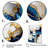 Abstract Geode Gold and Blue Marble Shape III - Modern Print on Canvas-138114958-138114993