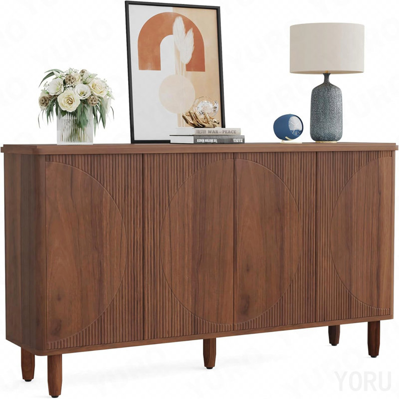 Buffet 59,7 ", rustique moderne pour la salle à manger - Brun