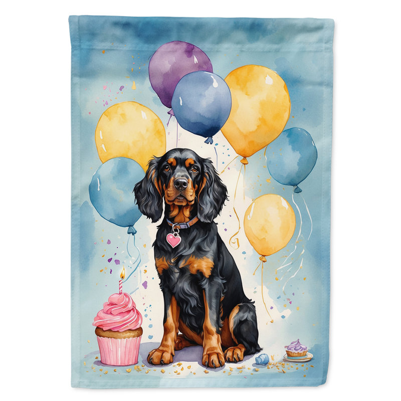 Drapeau de jardin «Happy Birthday», Setter Gordon