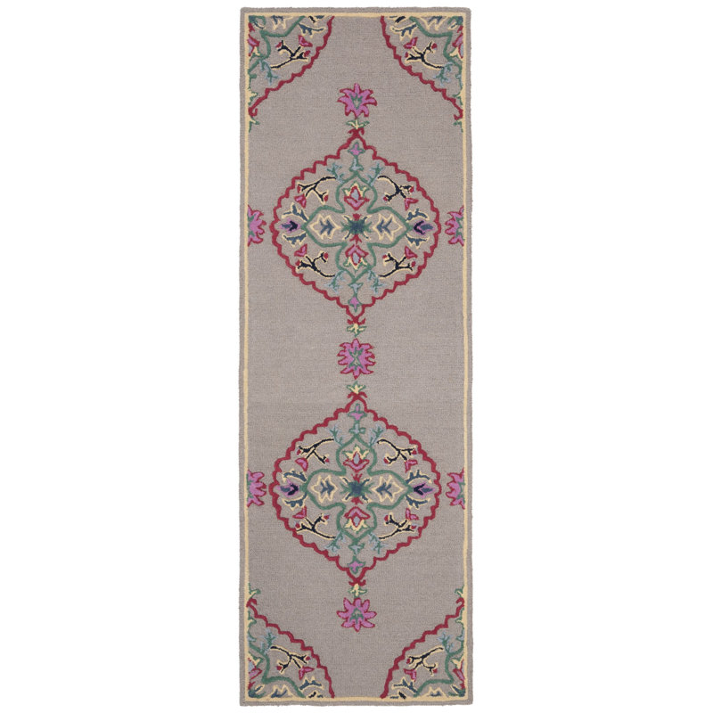 Tapis oriental en laine touffeté à la main Blokzijl, Tapis de couloir 2 pi 3 po x 7 pi