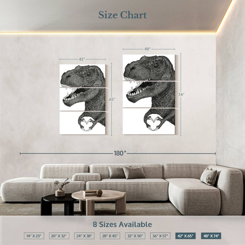 Brampt Dino Love, 74" H x 48" W