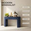Table d'entrée avec rangement à cannelures bleu marine | Console moderne minimaliste avec plateau ovale et 2 tiroirs | Élégante table de canapé pour le couloir ou le salon-868772901