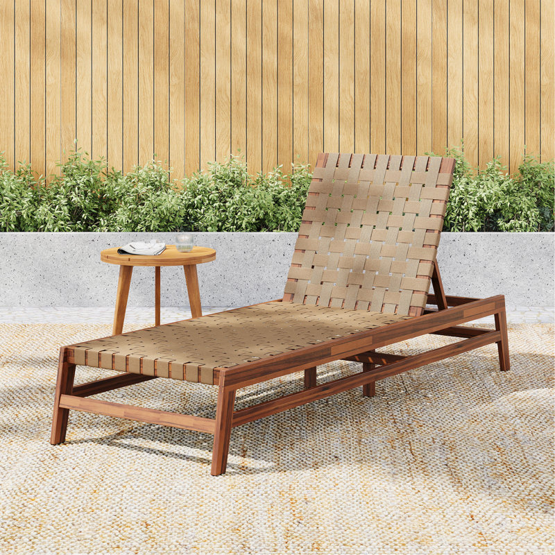 Chaise longue d'extérieur en corde, Brun pâle