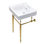 Kingston Brass Edwardian 20-Inch Porcelain Console Sink with Brass Legs (4-Inch, 3-Hole)