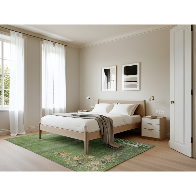 Tapis 100% traditionnel lavable à la machine 3821, Rectangle 5 pi x 7 pi