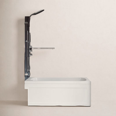 Orion 34" W x 58" H Hinged Frameless Tub Door with with 5/16" Clear Glass